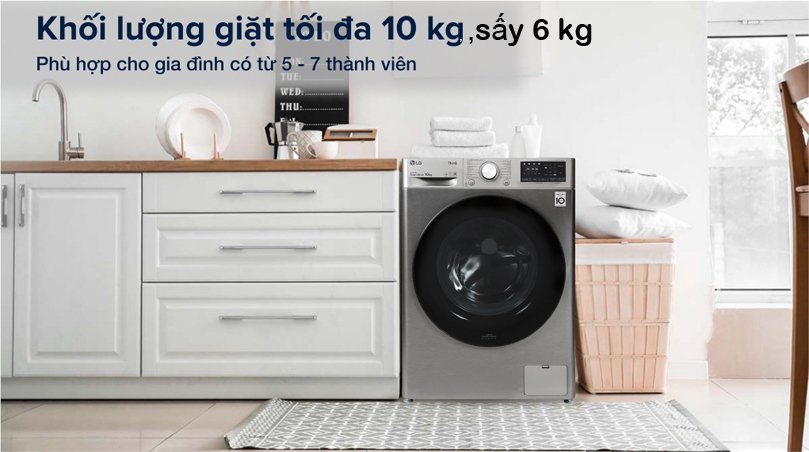 Máy giặt sấy LG FV1410D4P - Lựa chọn yêu thích của mọi gia đình