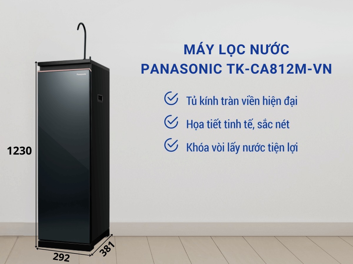 Máy lọc nước Panasonic thiết kế hiện đại, dễ dàng lắp đặt và sử dụng