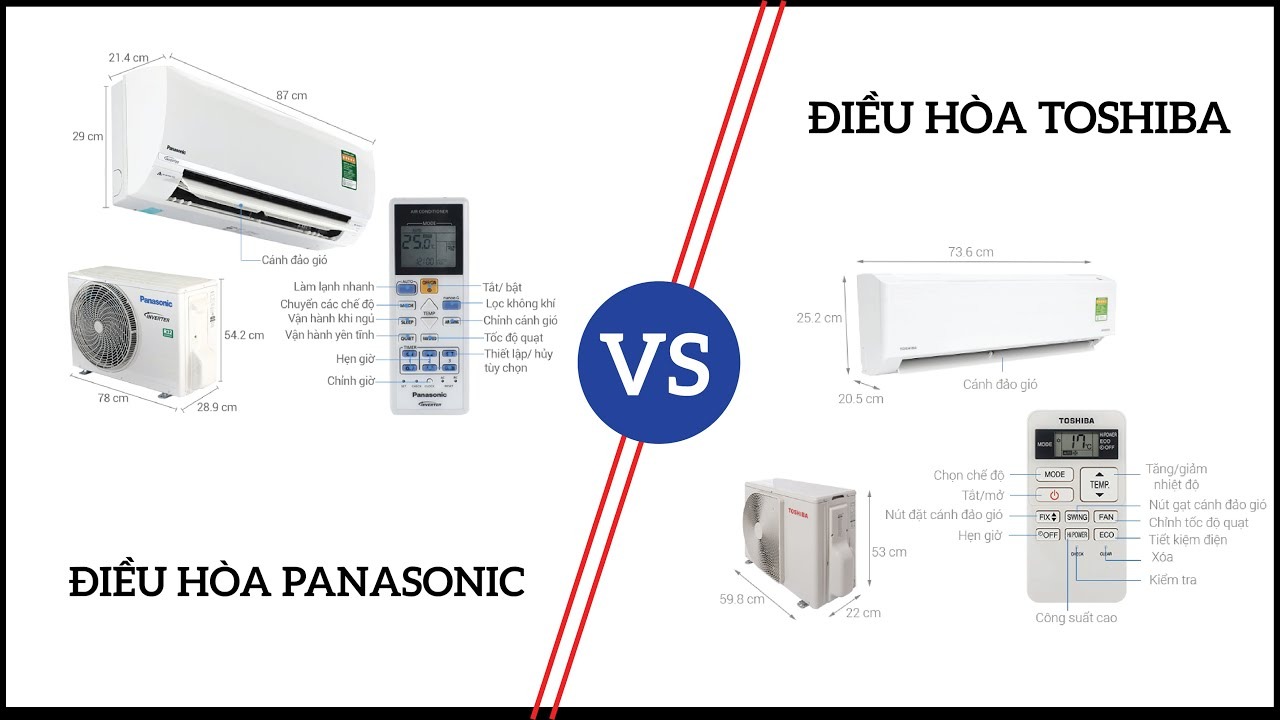 So sánh chất lượng giữa điều hòa Panasonic và điều hòa Toshiba, nên mua loại nào?