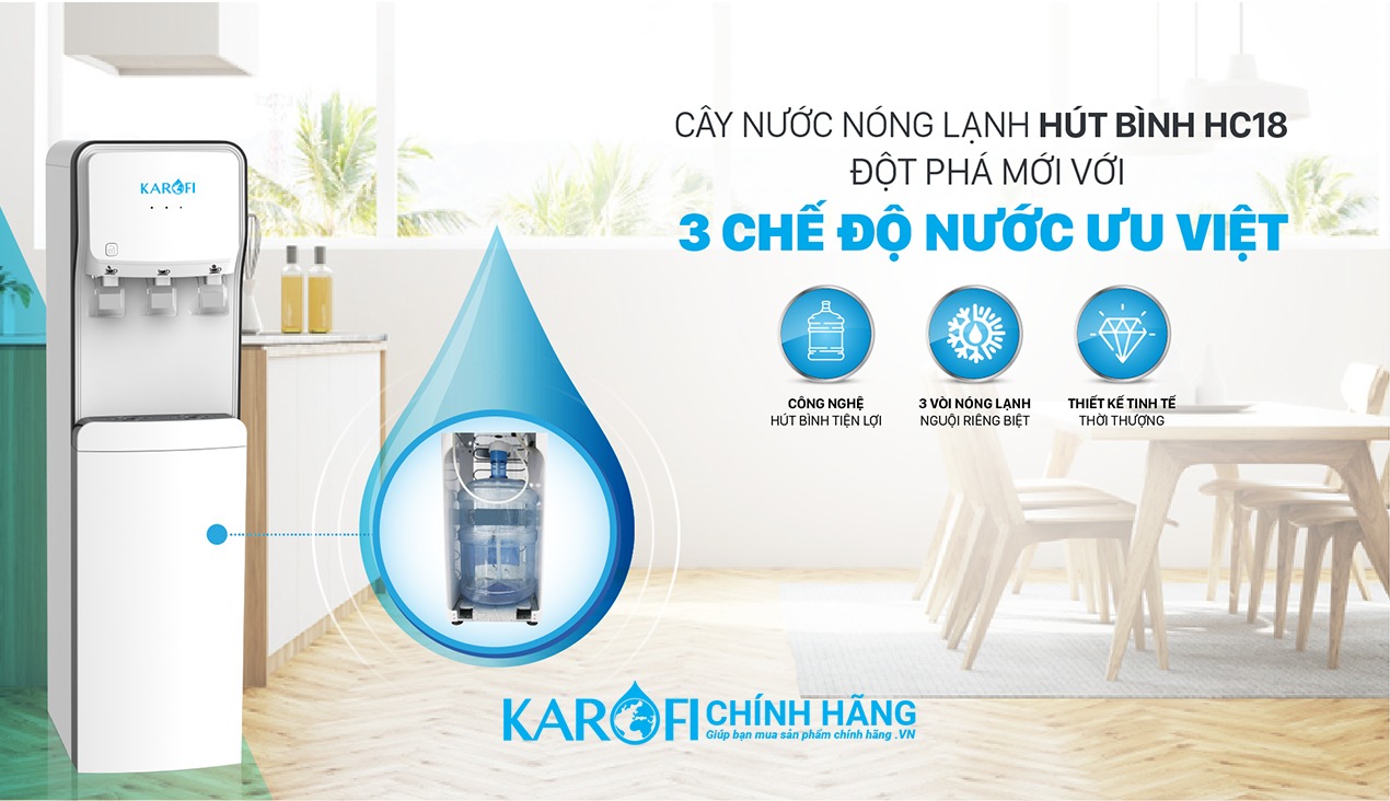  Đánh giá cây nước nóng lạnh Karofi  HC18 : Giải pháp tiện ích cho gia đình và văn phòng