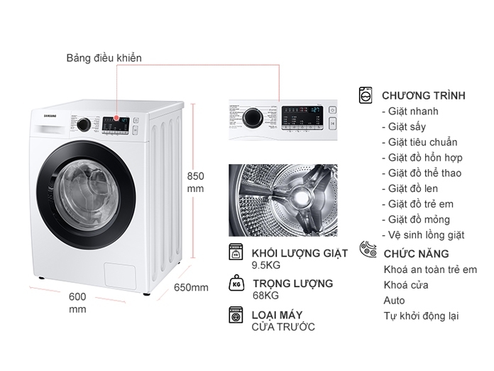 Máy giặt sấy samsung WD95T4046CE/SV- Lựa chọn số 1 hiện nay