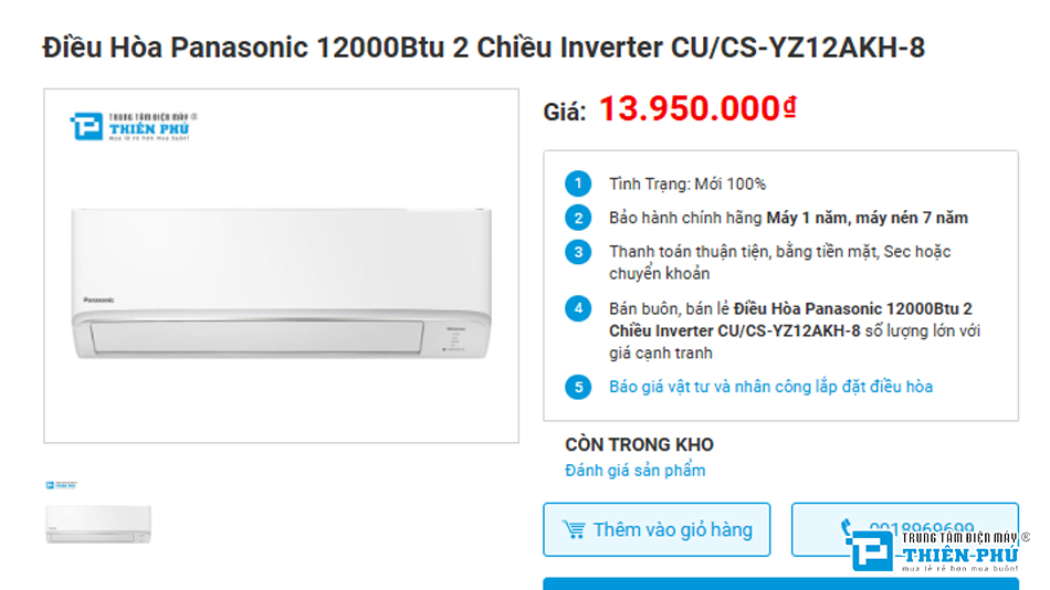 Lý do bạn nên cân nhắc trước khi mua điều hòa Panasonic CU/CS-YZ12AKH-8