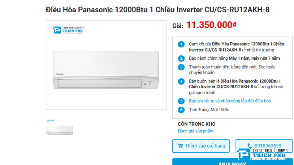 Tìm hiểu những điểm nổi bật ở điều hòa Panasonic 12000btu CU/CS-RU12AKH-8