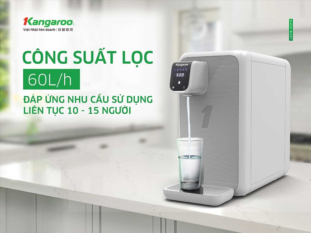 Máy lọc nước Kangaroo KG400HD có công suất lọc lớn 60 lít/giờ