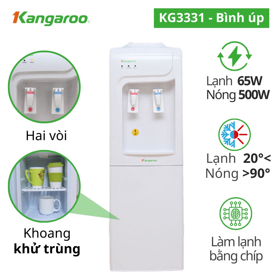 Lý do cây nước nóng lạnh Kangaroo giá rẻ KG3331 được ưa chuộng?