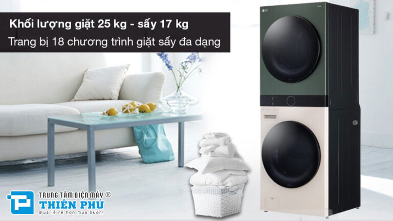 Nâng tầm không gian sống và trải nghiệm thú vị cùng tháp giặt sấy LG thông minh WT2517NHEG