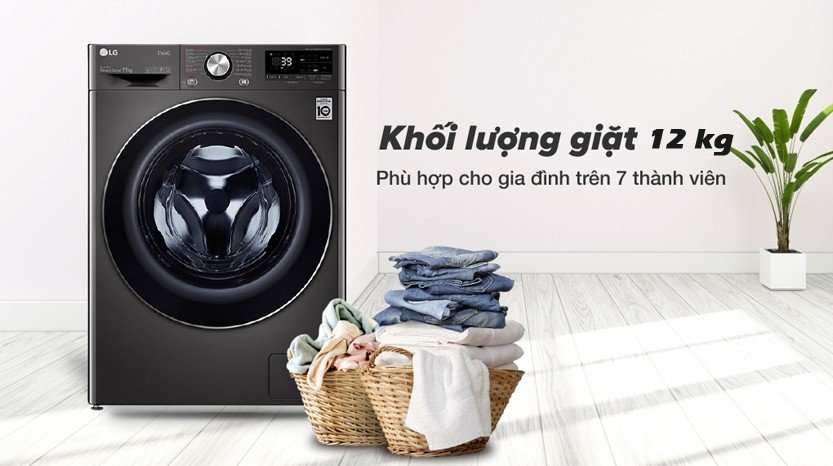 Máy giặt LG 12Kg FV1412S3BA - Đột phá giặt sạch, bảo vệ quần áo