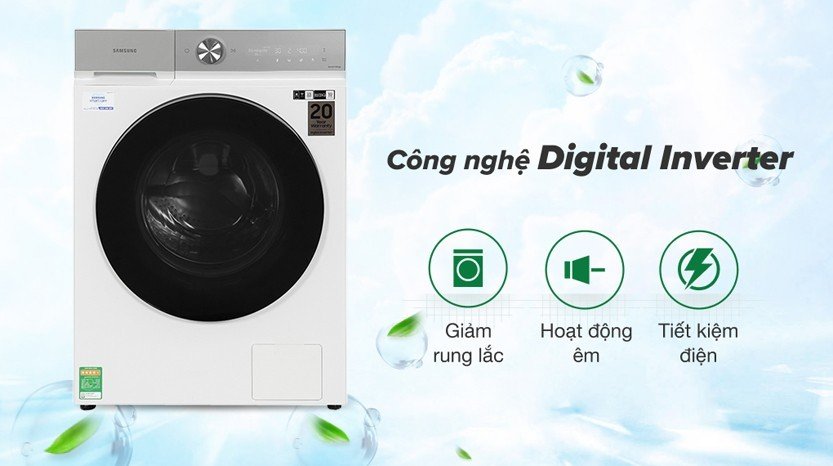 Điểm qua những ưu điểm vượt trội trên máy giặt sấy Samsung WD12BB944DGHSV 12kg