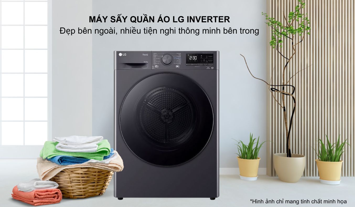 Máy sấy quần áo LG 10.5kg DVHP50P sự lựa chọn hoàn hảo cho gia đình hiện đại