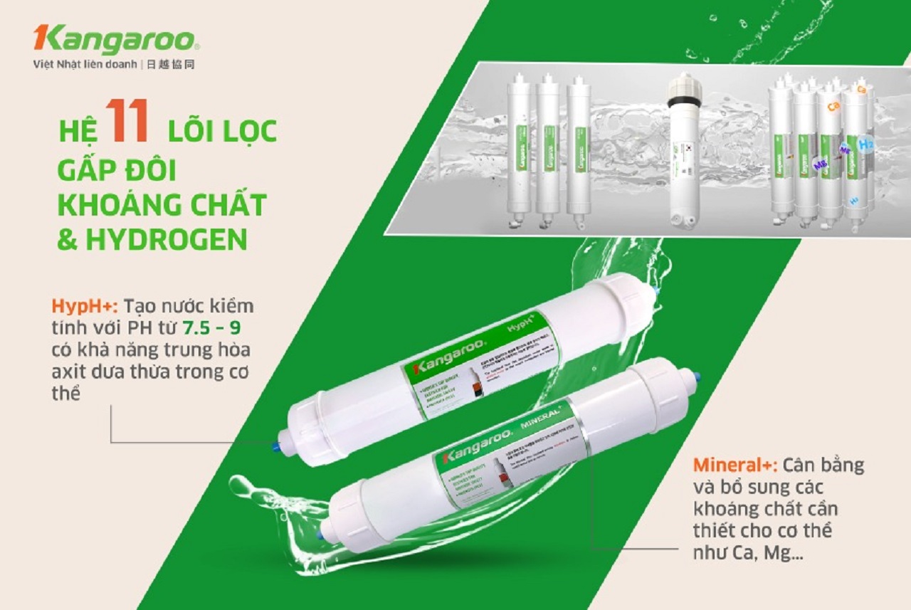 Hệ lõi siêu lọc 11 lõi lọc mạnh mẽ 