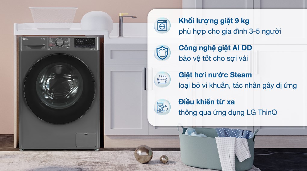 Máy giặt LG 9Kg FV1409S4M