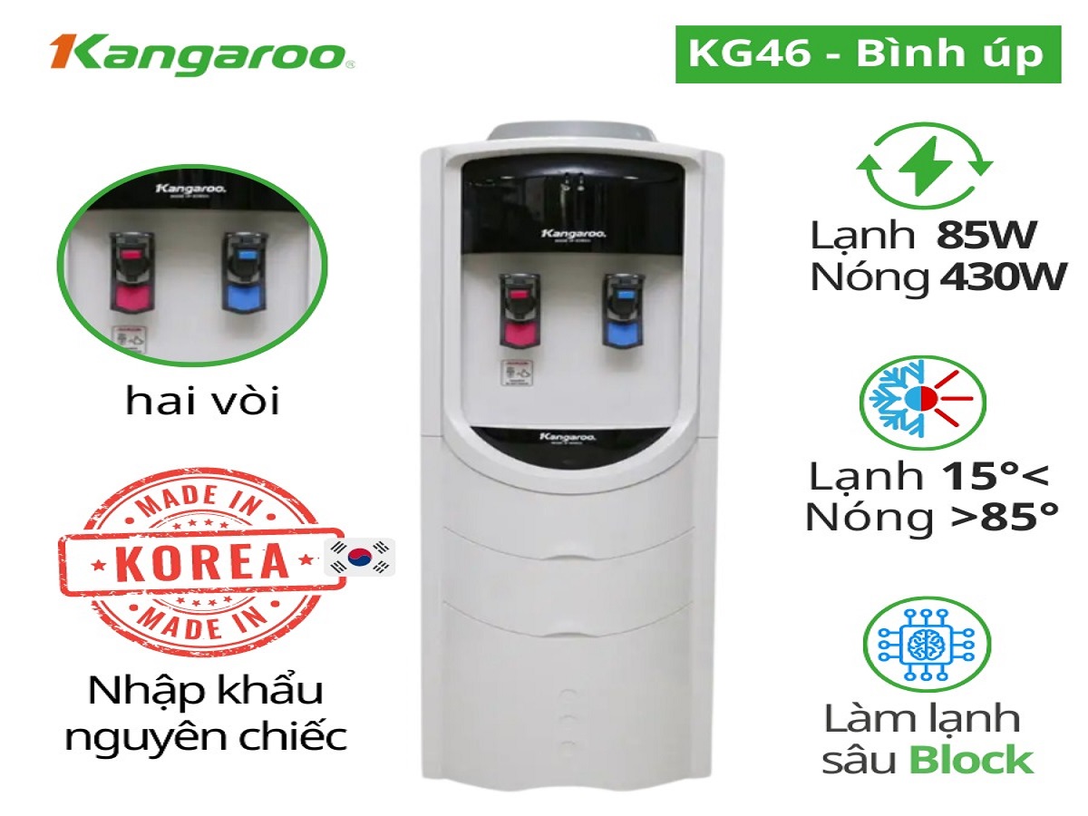 Cây nước nóng lạnh Kangaroo giá rẻ KG46:  giải pháp tiện ích cho nước sạch mọi gia đình và văn phòng