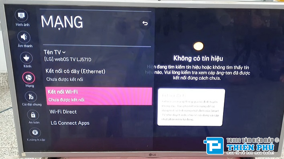 Smart tivi LG hiển thị thông báo lỗi mạng cách khắc phục chi tiết