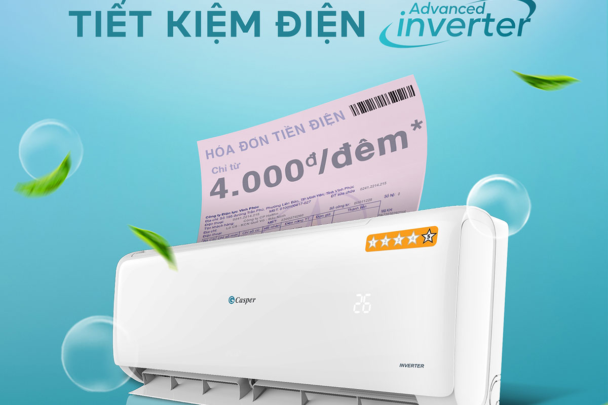 Tổng hợp các công nghệ và tính năng nổi bật trên điều hòa Casper Inverter JC-09IU36