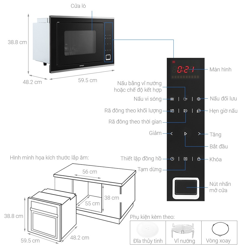 Đánh giá chi tiết tính năng Lò vi sóng Hafele HM-B38C 538.01.111