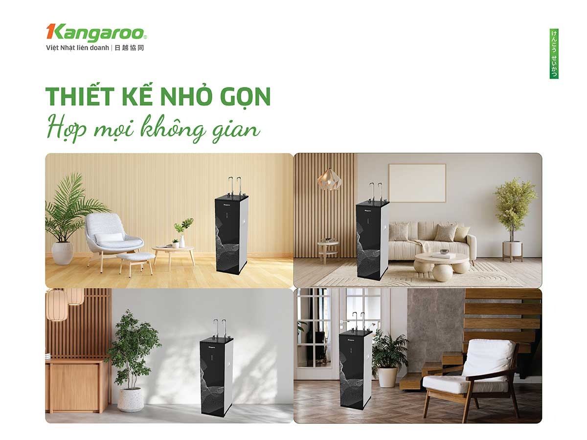 Máy lọc nước Kangaroo Hydrogen nóng lạnh KG10A68 mang thiết kế hiện đại, sang trọng