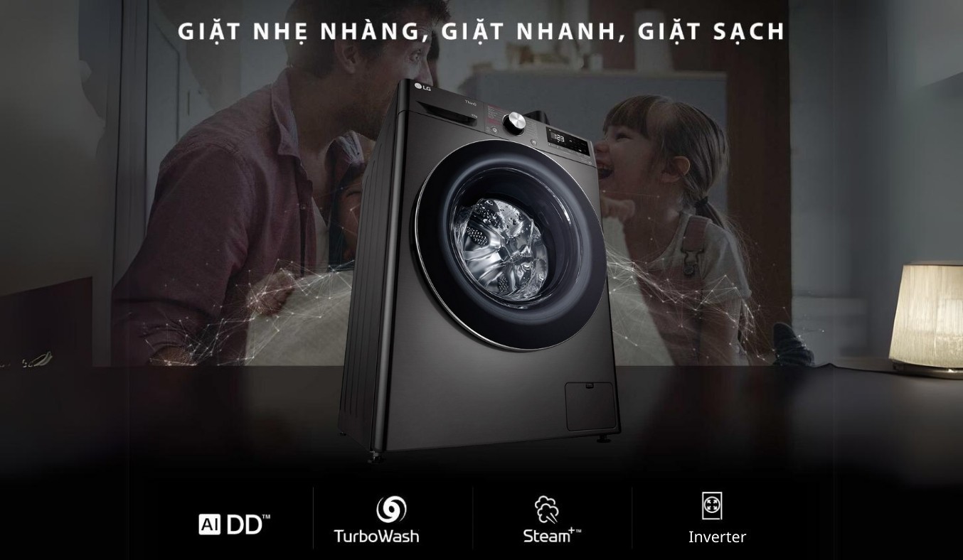 Đột phá công nghệ giặt giũ với máy giặt LG 10kg FV1410S4B