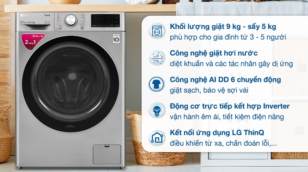 TOP 4 máy giặt LG lựa chọn phù hợp mọi gia đình