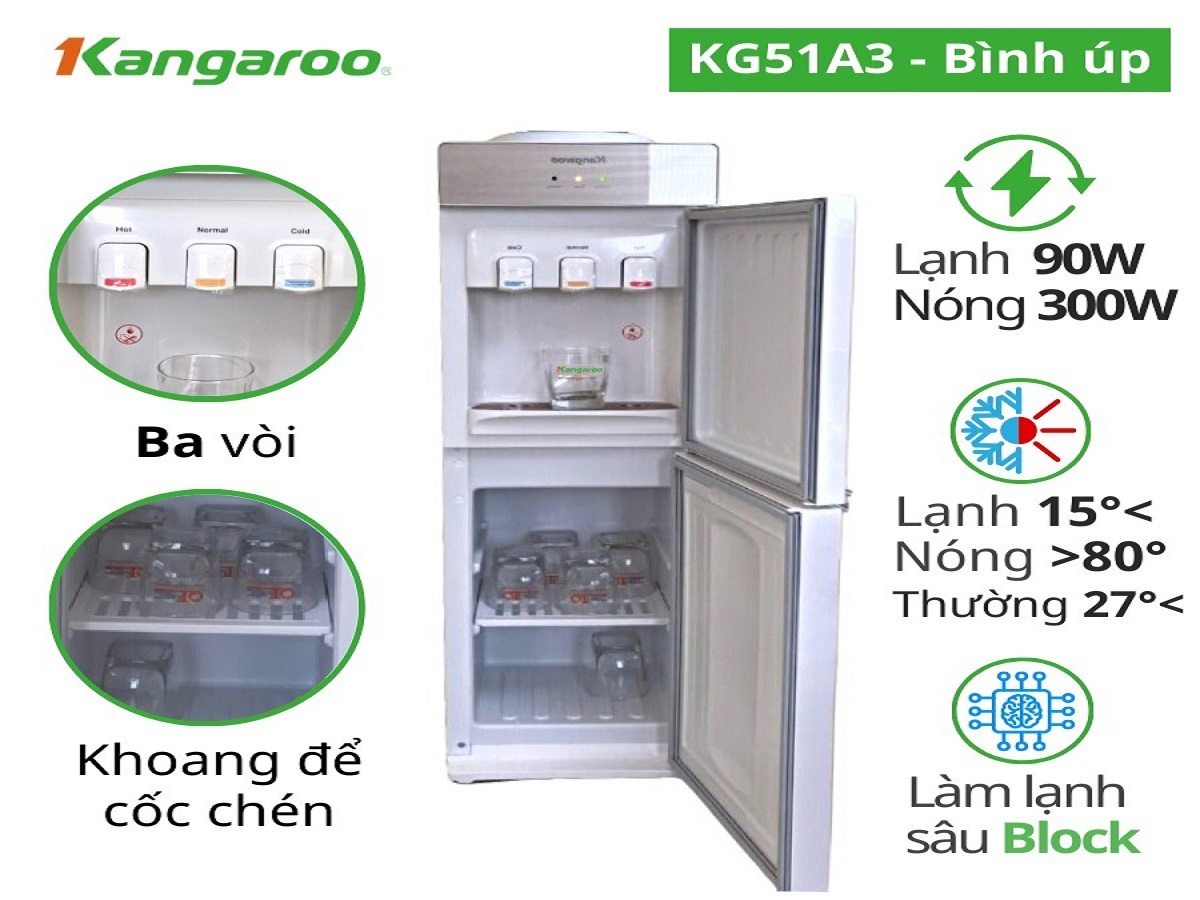 Cây nước nóng lạnh kangaroo úp bình KG-51A3: lựa chọn hoàn hảo cho văn phòng và gia đình