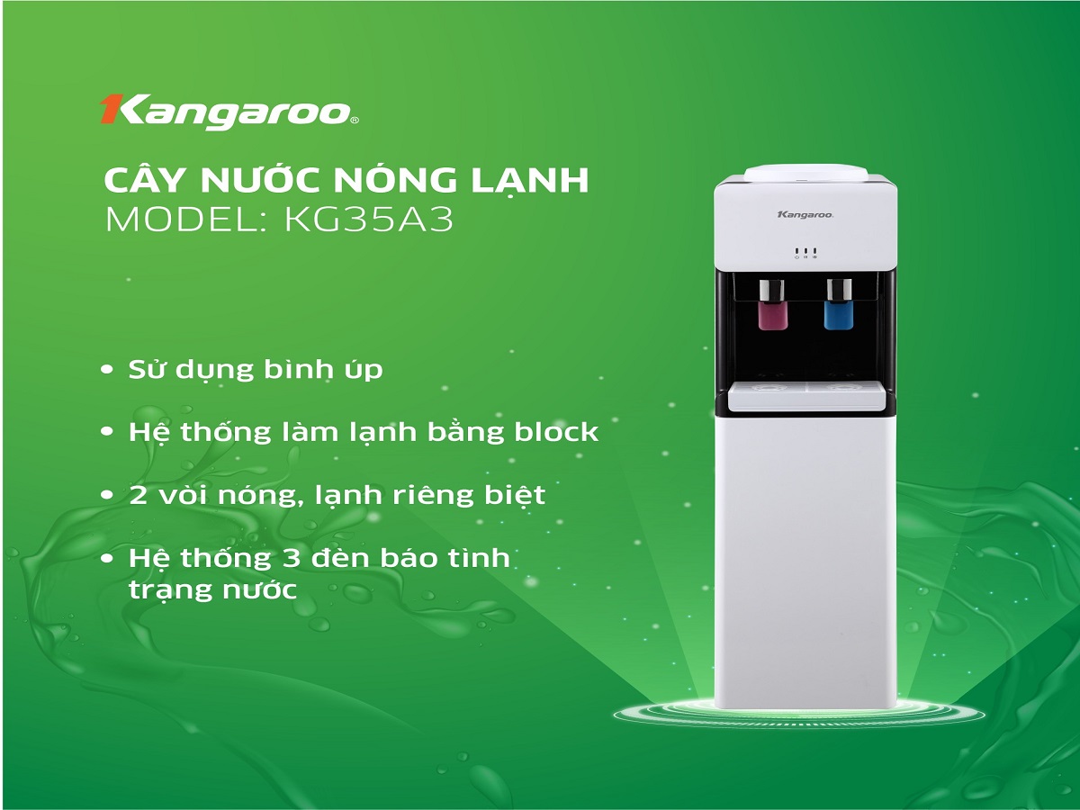 Cây nước nóng lạnh kangaroo 2 vòi  KG35A3  giải pháp cung cấp nước nóng lạnh hiệu quả cho mọi nhà