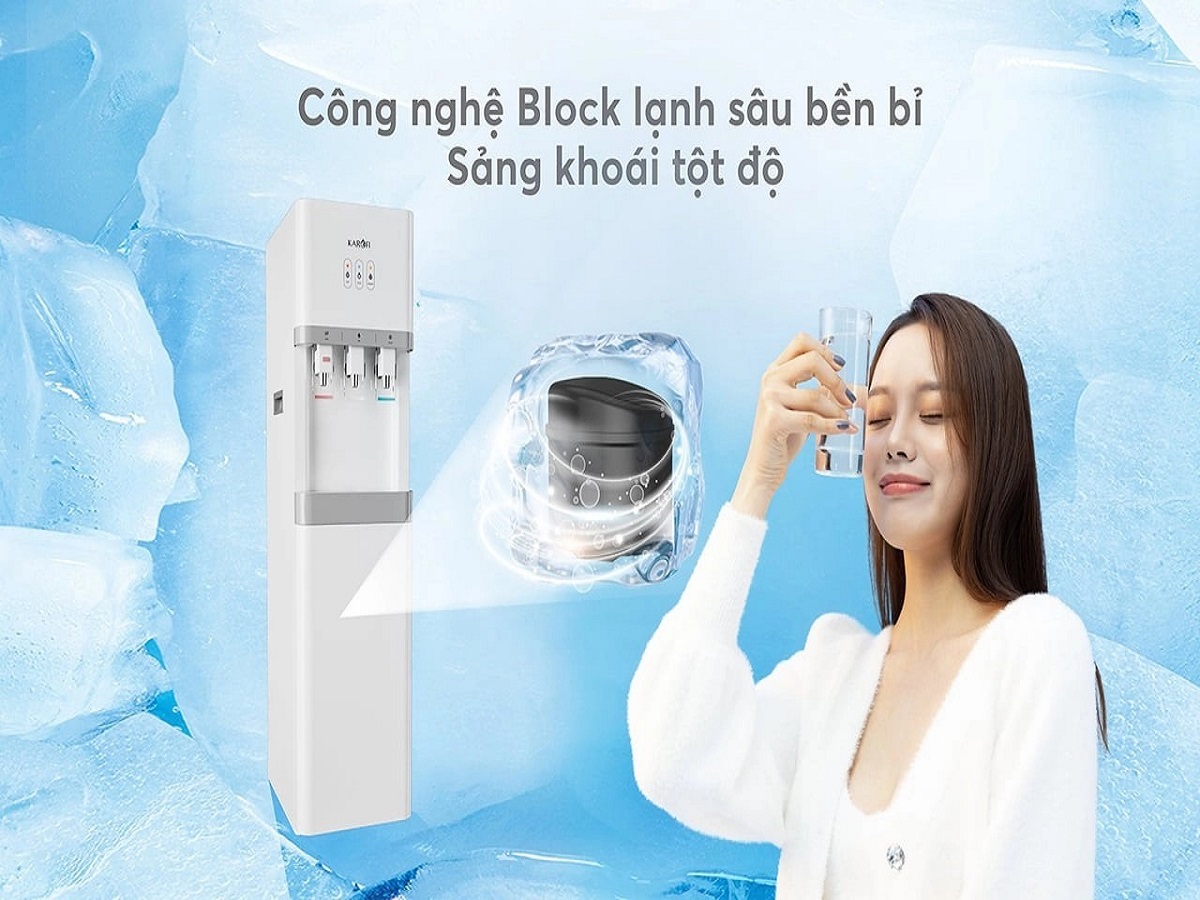  Cây nước nóng lạnh nguội karofi hút bình HCV208  - bảo vệ sức kh