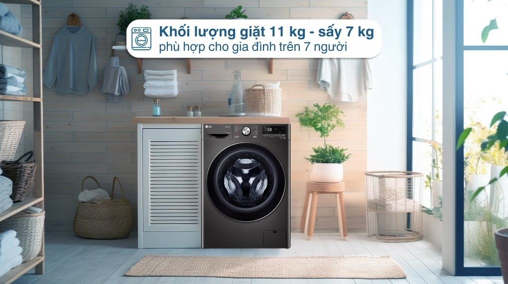 Máy giặt sấy LG inverter FV1411D4B- Máy giặt sấy đáng mua nhất 2025?