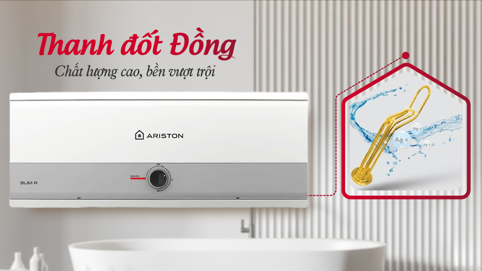 Bình nóng lạnh Ariston Slim3 20 R - Giải pháp nước nóng nhanh, tiết kiệm