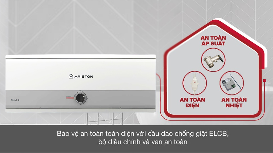 Bình nóng lạnh Ariston Slim3 20 R - Giải pháp nước nóng nhanh, tiết kiệm