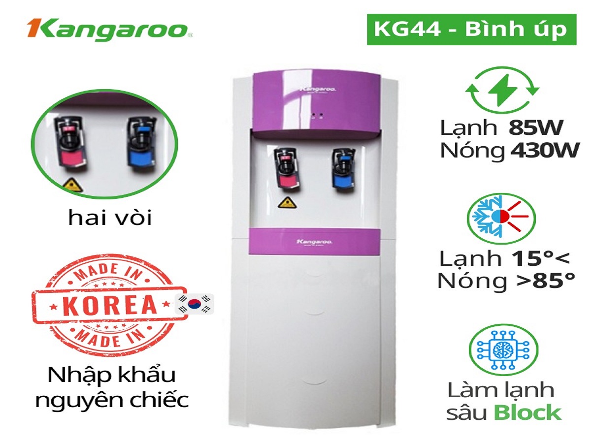 Cây nước nóng lạnh kangaroo 2 vòi KG44 -  bí quyết để có nguồn nước sạch, an toàn cho gia đình