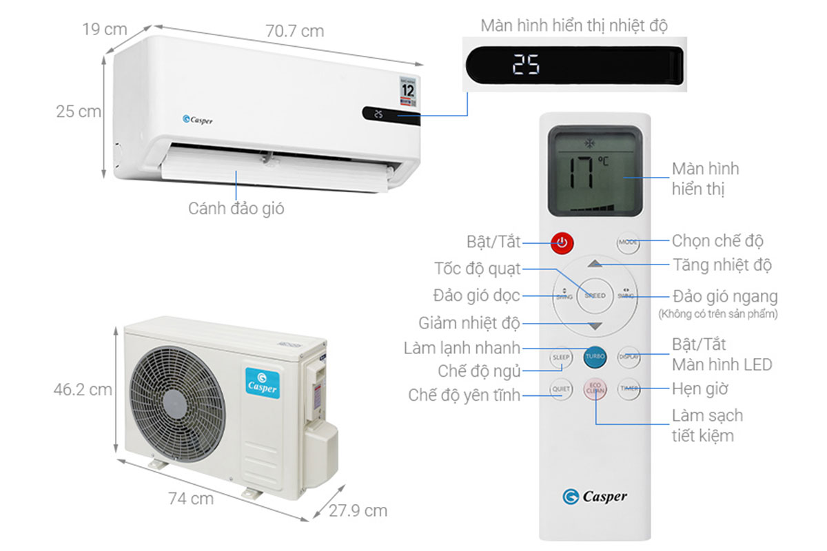 Tìm hiểu điều hòa Casper GC-09IB36 - Xuất xứ, bảo hành, công nghệ và tiện ích