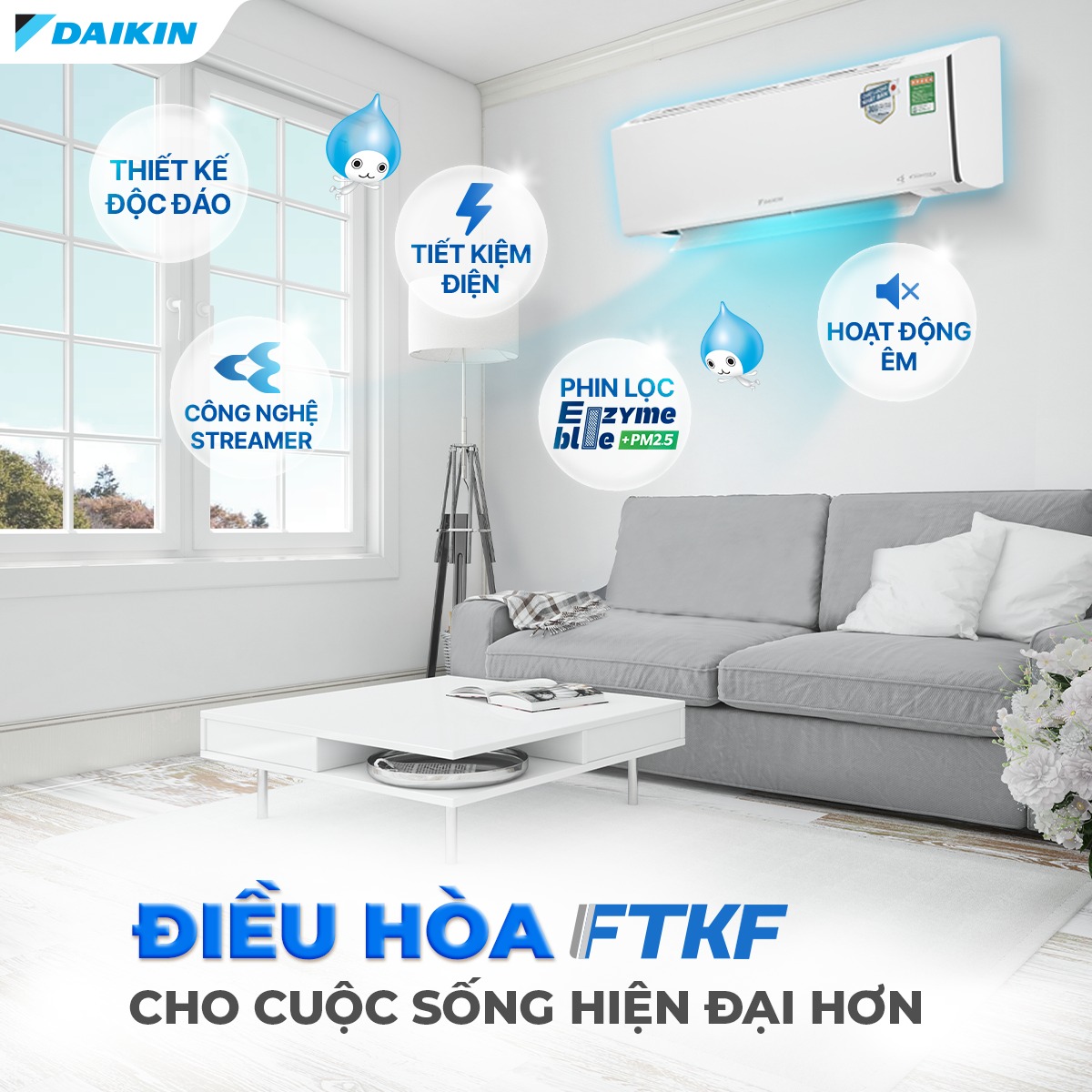 Review điều hòa Daikin 9000btu 1 chiều FTKF25ZVMV mới 2025 có đặc điểm gì?