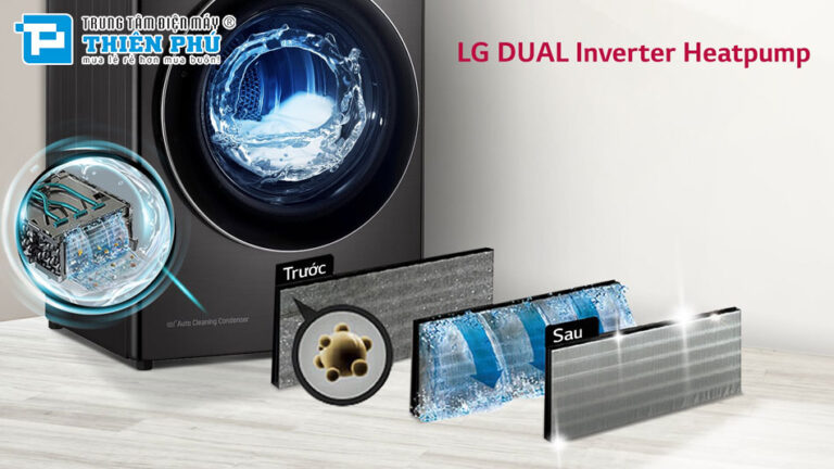 Tháp giặt sấy LG inverter WT1410NHE chuẩn mực cho không gian sống hiện đại