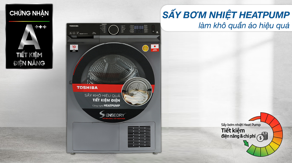 Tìm hiểu về thương hiêu máy sấy quần áo Toshiba có mấy loại trên thị trường? Đặc điểm của từng công nghệ