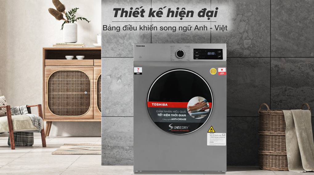 Sấy khô quần áo nhanh chóng với máy sấy quần áo Toshiba TD-H80SEV(SK)