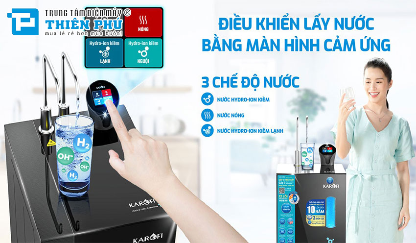 Máy Lọc Nước Nóng Lạnh Hydro-ion Kiềm Karofi KAE-S86 12 Lõi