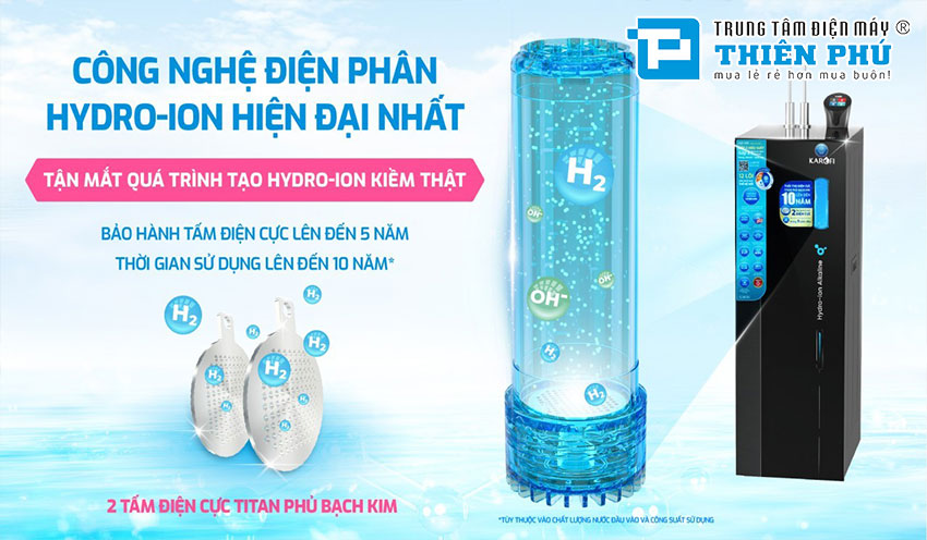 Máy Lọc Nước Nóng Lạnh Hydro-ion Kiềm Karofi KAE-S86 12 Lõi