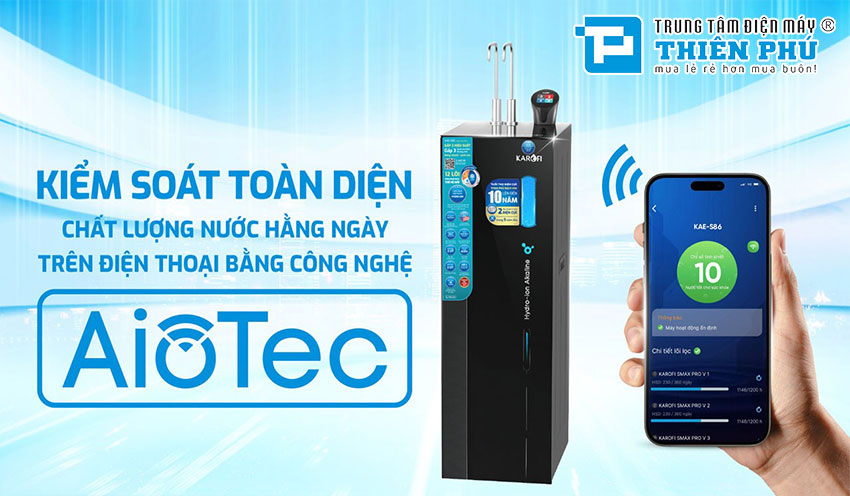 Máy Lọc Nước Nóng Lạnh Hydro-ion Kiềm Karofi KAE-S86 12 Lõi