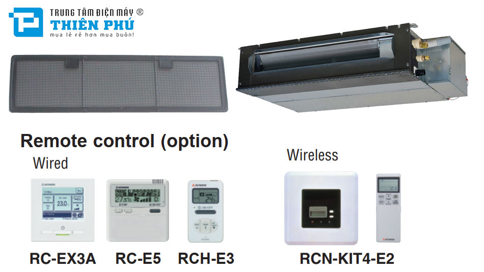 Dàn Lạnh Nối Ống Gió Điều Hòa Trung Tâm Mitsubishi 2 Chiều 7500Btu FDUT22KXE6F-E