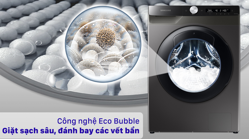 Khám phá tính năng EcoBubble™: Giặt sạch sâu, bảo vệ sợi vải với máy giặt Samsung  WW12CB944DGB/SV