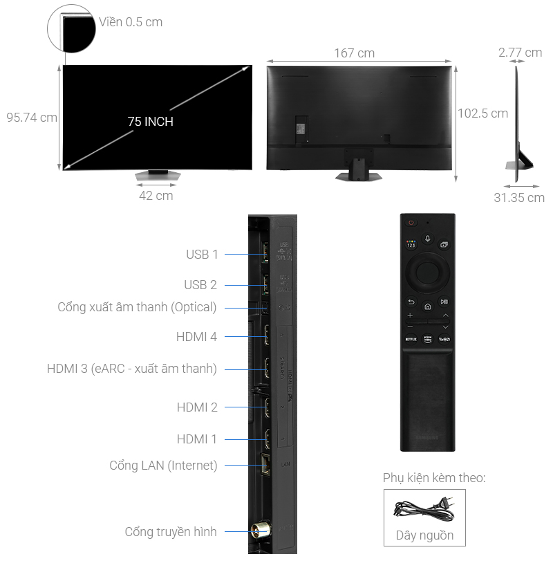 Đỉnh cao trải nghiệm game sống động với smart Tivi samsung Neo QLED QA75QN85CAKXXV  