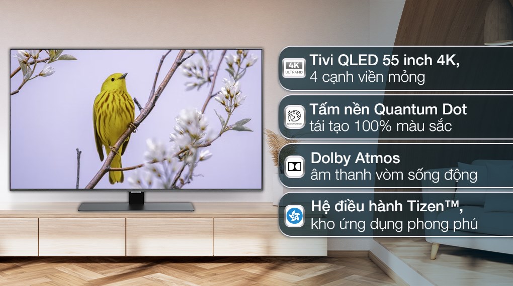 Smart Tivi samsung 55 inch QA55QN85DAKXXV với công nghệ hình hiện đại, giá thành hợp lý 