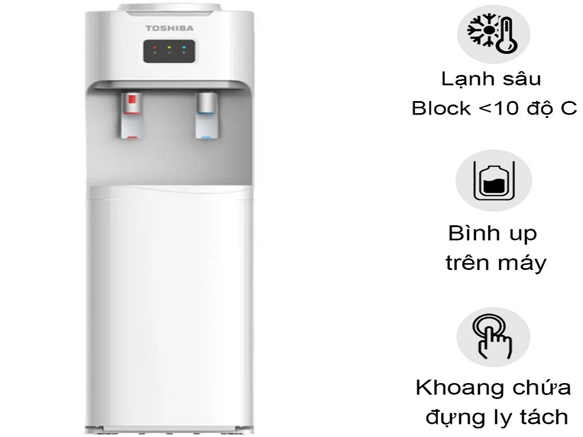 Cây nước nóng lạnh Toshiba úp bình W1664TV (W1) vẻ đẹp tối giản kết hợp hiệu năng vượt trội