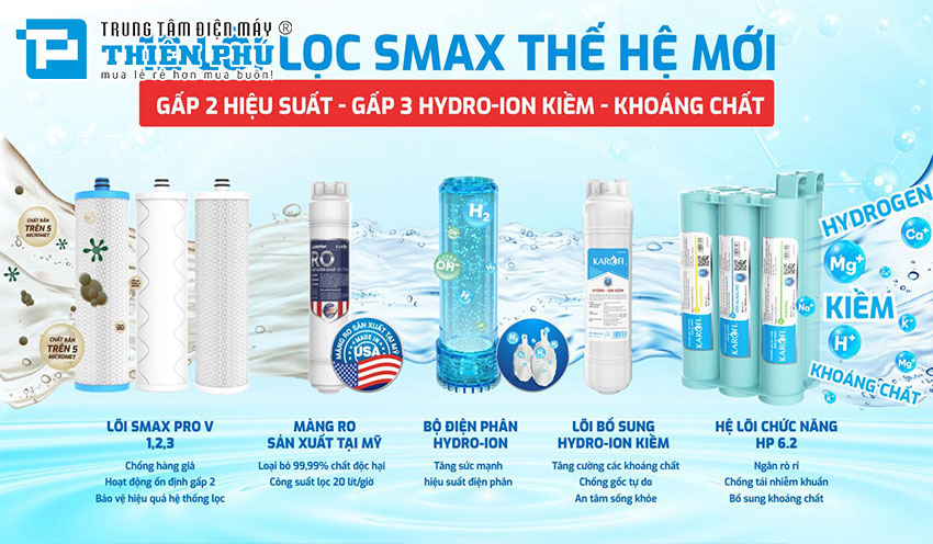 Máy Lọc Nước Hydro-ion Kiềm Karofi KAE-S68 12 Lõi
