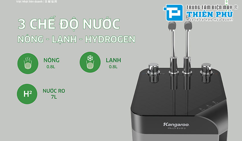 Máy Lọc Nước Kangaroo Hydrogen Nóng Lạnh Waterfall KG10W6 10 Lõi