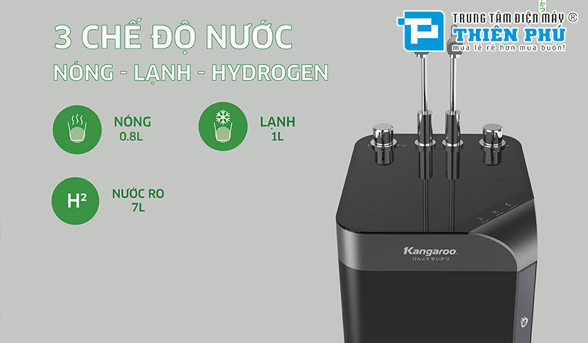  Máy Lọc Nước Kangaroo Hydrogen Nóng Lạnh Waterfall KG10W8 10 Lõi