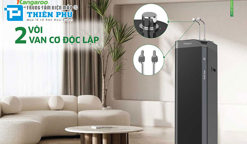  Máy Lọc Nước Kangaroo Hydrogen Nóng Lạnh Waterfall KG10W8 10 Lõi