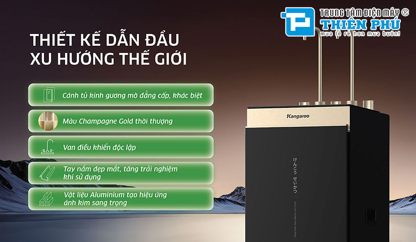 Máy Lọc Nước Kangaroo Sumire Hydrogen Ion Kiềm Nóng Lạnh KGHC12A3