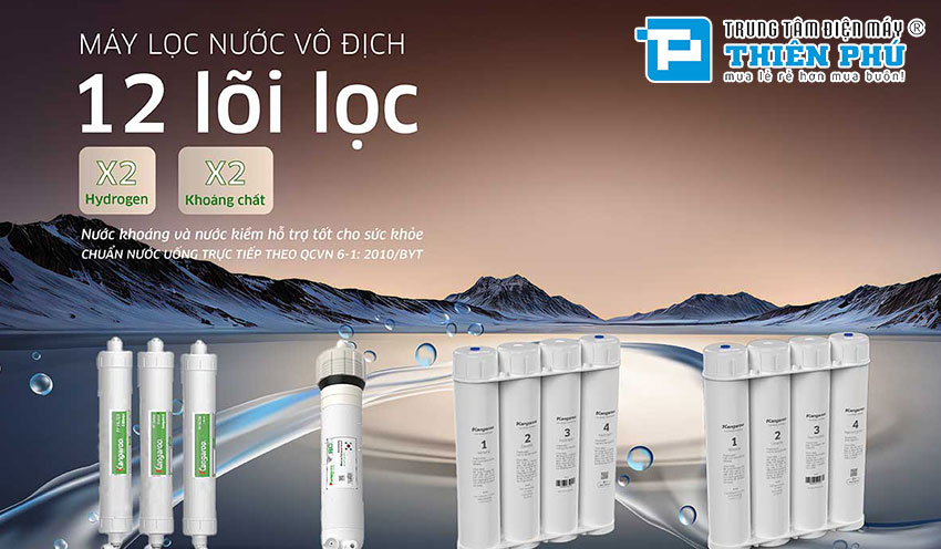 Máy Lọc Nước Kangaroo Sumire Hydrogen Ion Kiềm Nóng Lạnh KGHC12A3