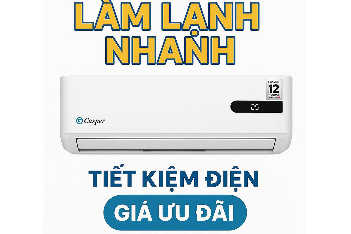 Đánh giá điều hòa Casper inverter 1 chiều GC-12IB36 có tiết kiệm điện tốt không?
