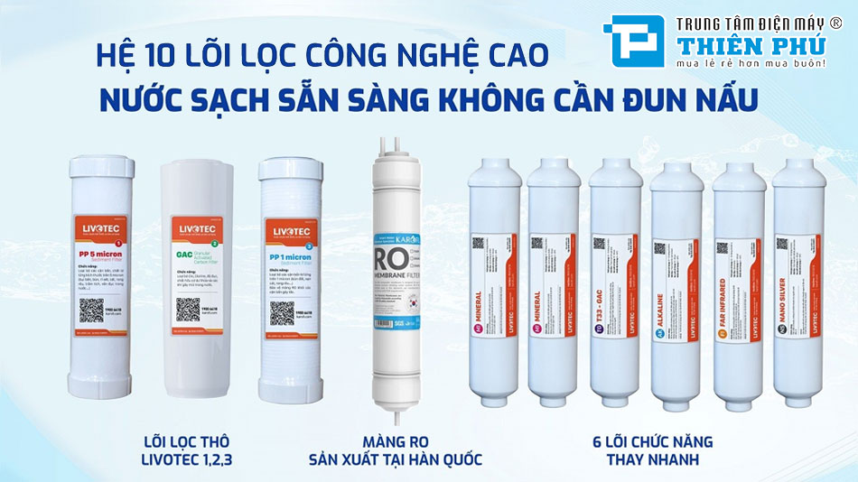 Máy Lọc Nước Karofi 10 Lõi Livotec 628